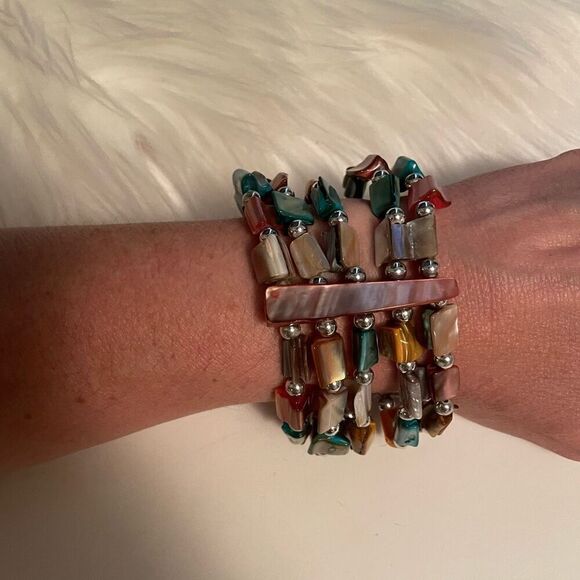 Lia Sophia Stone Beaded Stretchy Bracelet - Picture 3 of 5